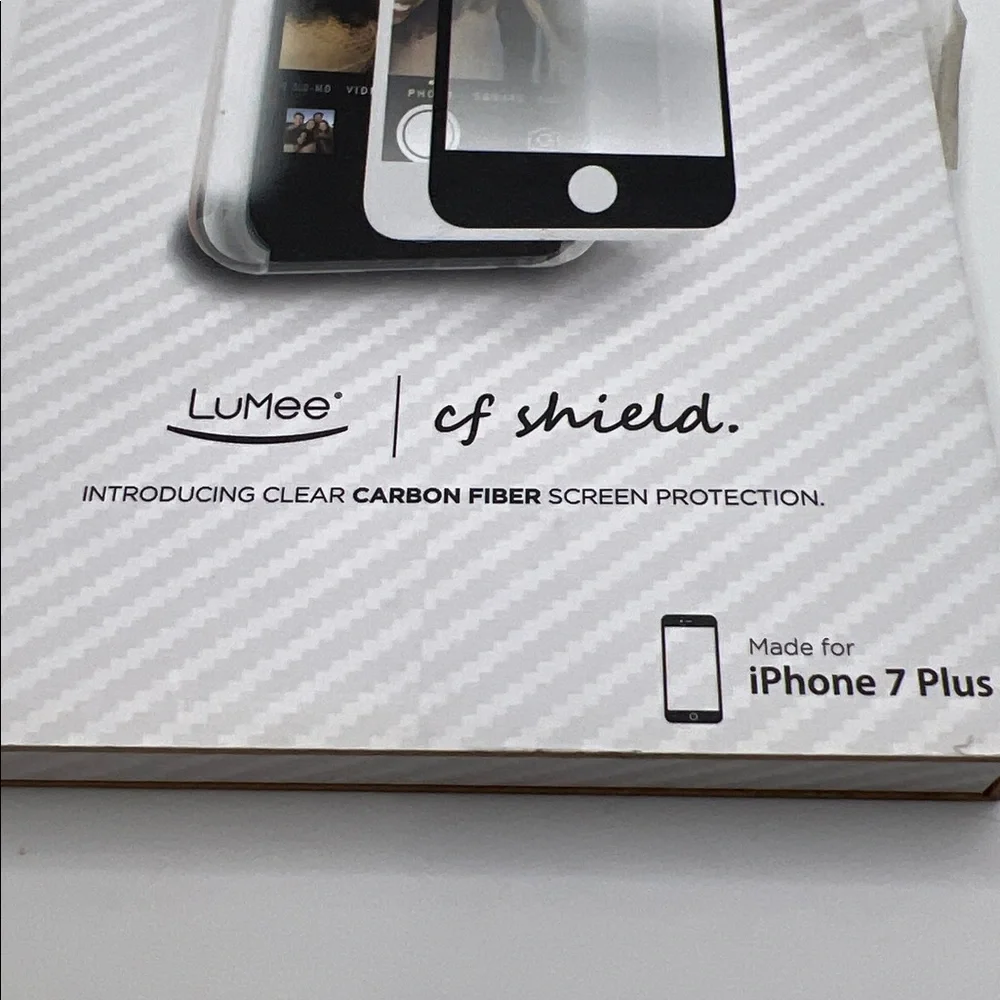 LuMee CF Shield Screen Protector for iPhone 7 Plus - Black Trim, Clear